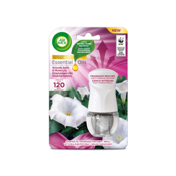 Air Wick Księżycowa lilia otulona satyną  19ml - Urządzenie do kontaktu (Komplet)