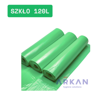 Worki na odpady do segregacji LDPE 120l (25szt) - Zielone