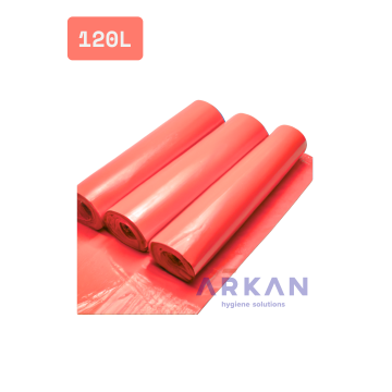 Worki na odpady do segregacji LDPE 120l (25szt) - Czerwone