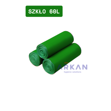 Worki na odpady do segregacji LDPE 60l (50szt) - Zielone