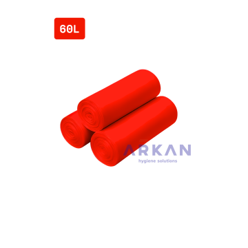 Worki na odpady do segregacji LDPE 60l (50szt) - Czerwone