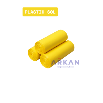 Worki na odpady do segregacji LDPE 60l (50szt) - Żółte