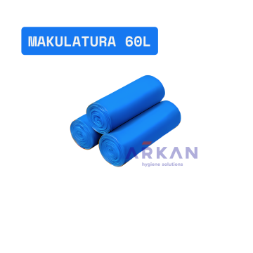Worki na odpady do segregacji LDPE 60l (50szt) - Niebieskie
