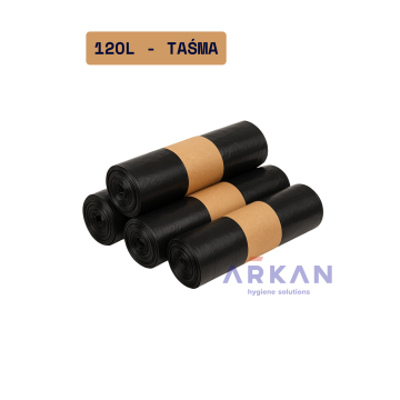 Worki na odpady z taśmą LDPE 120l - 10 szt.(KR)