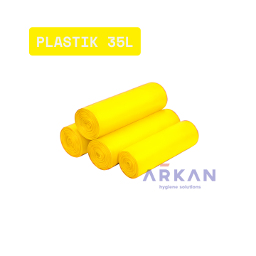 Worki na odpady do segregacji LDPE 35l (50szt) - Żółte