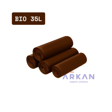 Worki na odpady do segregacji LDPE 35l (50szt) - Brązowe