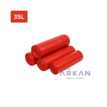 Worki na odpady do segregacji LDPE 35l (50szt) - Czerwone