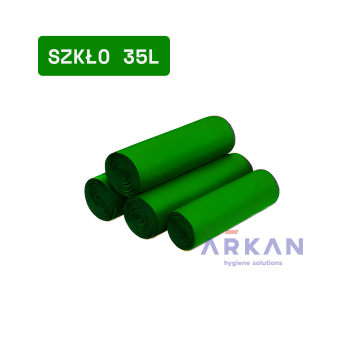 Worki na odpady do segregacji LDPE 35l (50szt) - Zielone