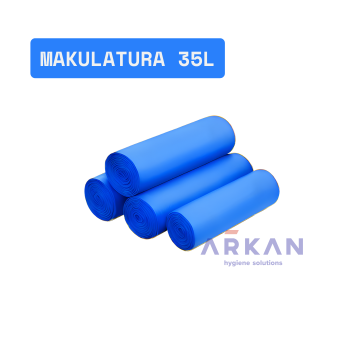 Worki na odpady do segregacji LDPE 35l (50szt) - Niebieskie
