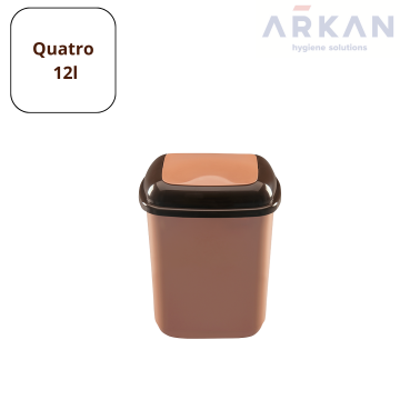 Kosz na odpady QUATRO 12l - Brąz